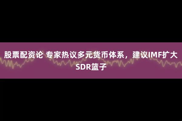股票配资论 专家热议多元货币体系，建议IMF扩大SDR篮子